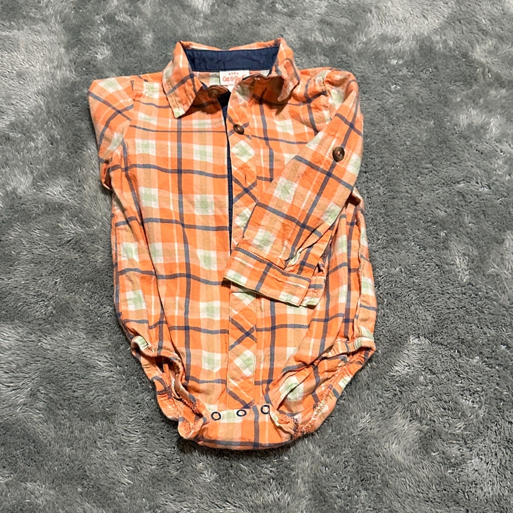 Cat & Jack Orange Plaid Baby Shirt